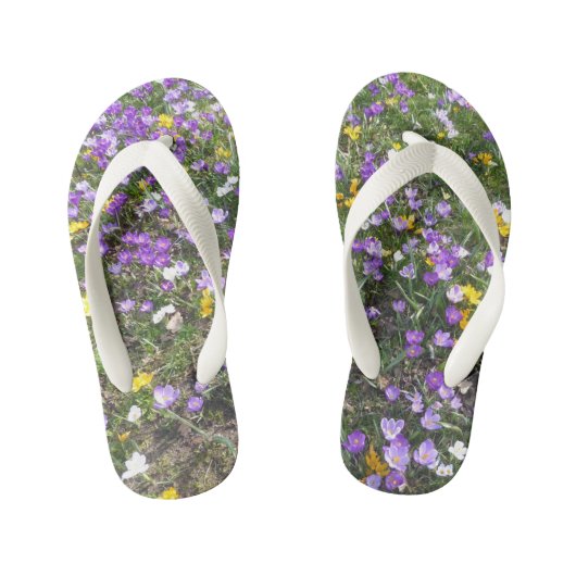 Multi-Color Crocus Spring Flowers Kinder Teenslipp Teenslippers (Voetbed)
