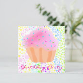 Multi Color CupCake verjaardagsuitnodiging Kaart (Staand voorkant)