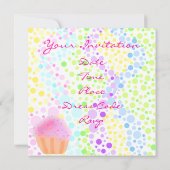 Multi Color CupCake verjaardagsuitnodiging Kaart (Achterkant)