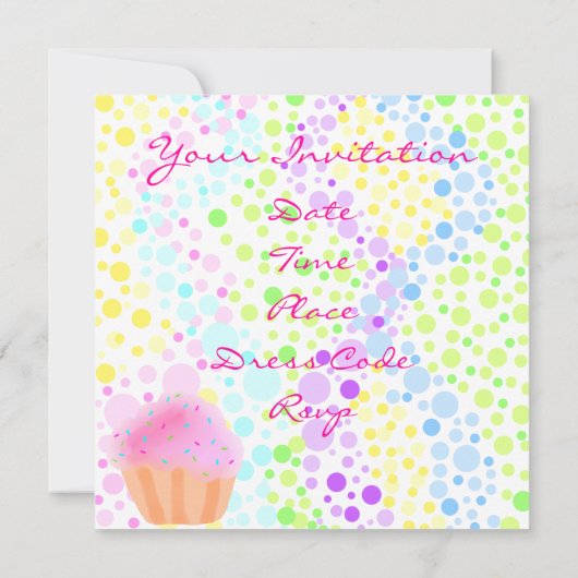 Multi Color CupCake verjaardagsuitnodiging Kaart (Achterkant)