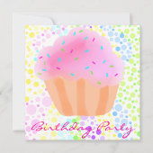 Multi Color CupCake verjaardagsuitnodiging Kaart (Voorkant)