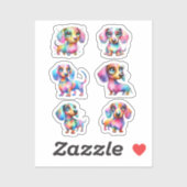 MULTI COLOR DACHSHUND VINYL STICKERS (Vel)