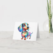Multi Color Dachshund Wenskaart Kaart (Voorkant)