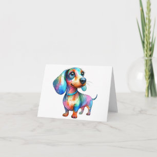 Multi Color Dachshund Wenskaart Kaart