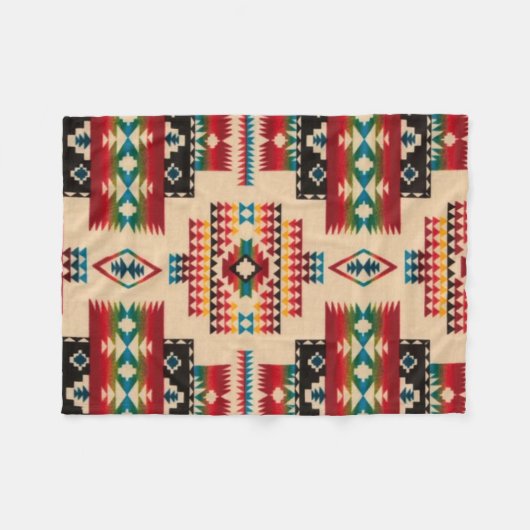 MULTI-COLOR Diamond Aztec Print Fleece Deken (Voorkant (Horizontaal))
