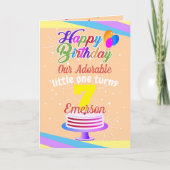 Multi Color Editable Unisex Happy Birthday | Peach Kaart (Voorkant)