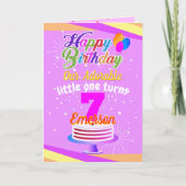 Multi Color Editable Unisex Happy Birthday | Roze Kaart (Voorkant)
