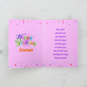 Multi Color Editable Unisex Happy Birthday | Roze Kaart (Binnen)