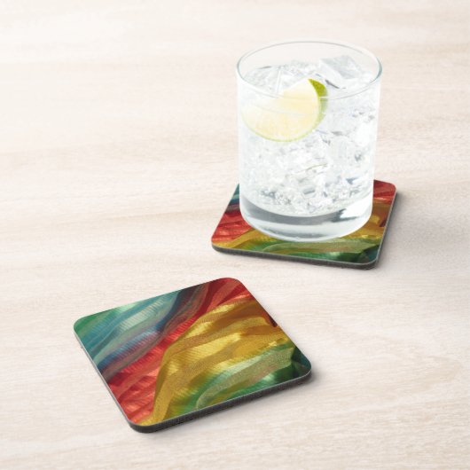 Multi Color Fabric Rainbow Bier Onderzetter (Rechterzijde)