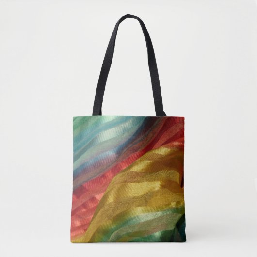 Multi Color Fabric Rainbow Canvas tas (Voorkant)