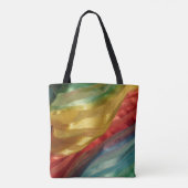Multi Color Fabric Rainbow Canvas tas (Achterkant)