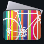 multi-color fietsontwerp Laptophoes Laptop Sleeve<br><div class="desc">Kleurrijke streep fietsontwerp laptop hoesje voor uw computer. Andere kleuren beschikbaar.</div>