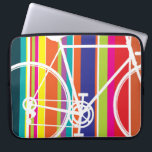 multi-color fietsontwerp Laptophoes Laptop Sleeve<br><div class="desc">Kleurrijke streep fietsontwerp laptop hoesje voor uw computer. Andere kleuren beschikbaar.</div>