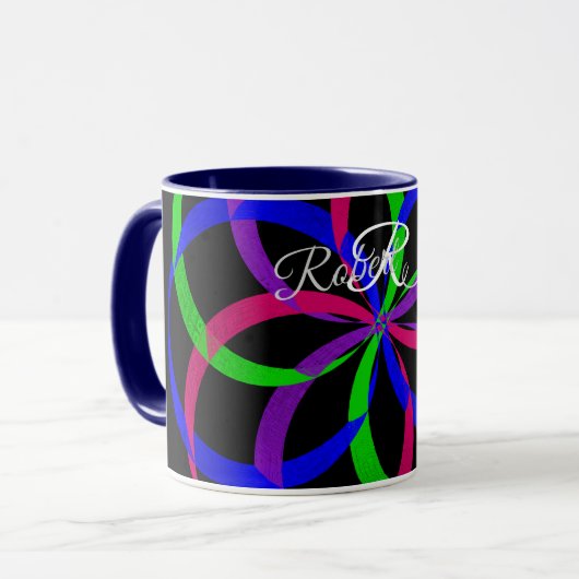 Multi Color Figure 8 Geometric Coffee Mug Mok (Voorkant links)