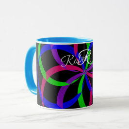Multi Color Figure 8 Geometric Coffee Mug Mok