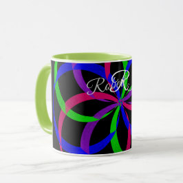 Multi Color Figure 8 Geometric Coffee Mug Mok