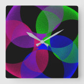 Multi Color Fusion Vierkante geometrische wandklok (Voorkant)