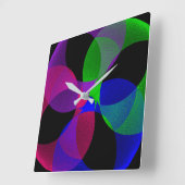 Multi Color Fusion Vierkante geometrische wandklok (Hoek)
