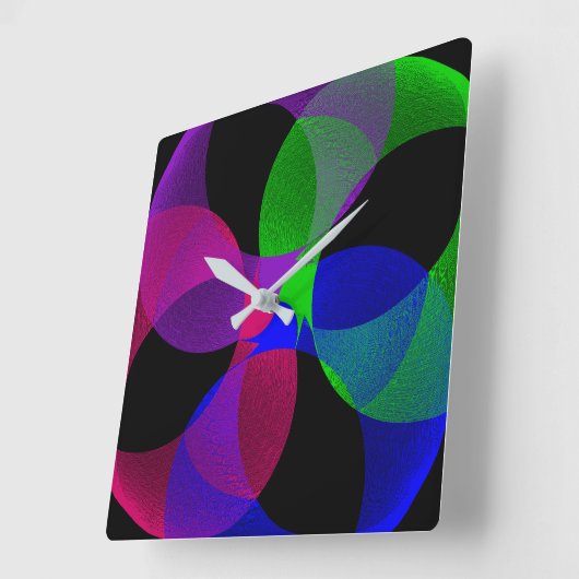 Multi Color Fusion Vierkante geometrische wandklok (Hoek)