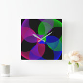Multi Color Fusion Vierkante geometrische wandklok (Huis)