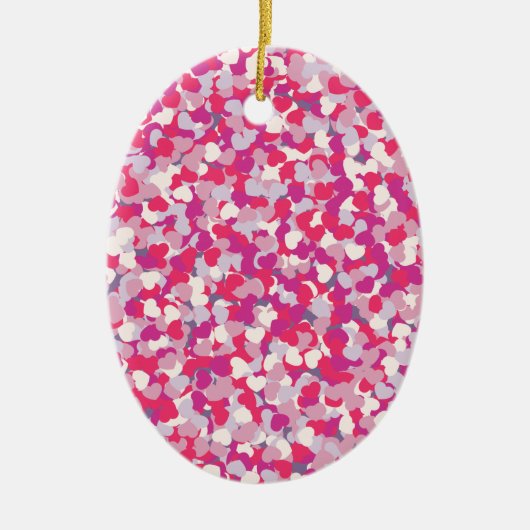 Multi Color Hart Confetti2 Keramisch Ornament (Voorkant)