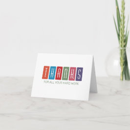 Multi-Color Hartelijk dank voor uw kaart voor het 