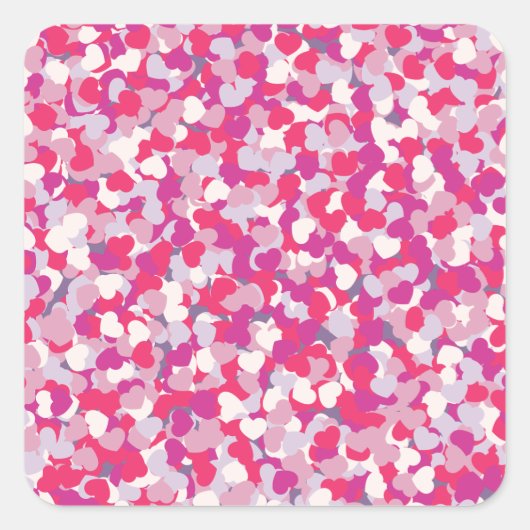 multi-Color Heart Confetti2 Vierkante Sticker (Voorkant)