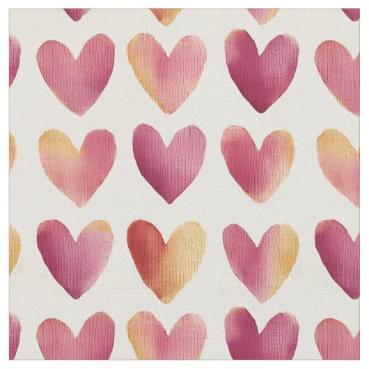Multi Color Hearts op Ivoor Stof (Close Up)