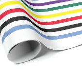 Multi-Color Horizontale Strepen Kleurrijk Cadeaupapier (Rol Hoek)
