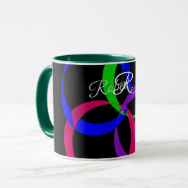 Multi Color Interchange Geometric Coffee Mug Mok