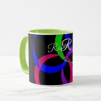 Multi Color Interchange Geometric Coffee Mug Mok