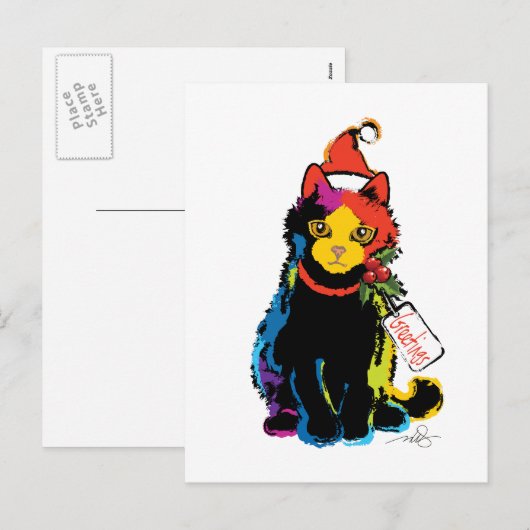 Multi-Color kerstkerstkerstkerstkerstkerstkerstker Feestdagenkaart (Voorkant / Achterkant)