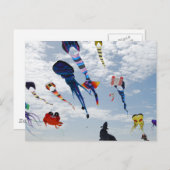 Multi-Color Kites die de hemel schilderen Briefkaart (Voorkant / Achterkant)