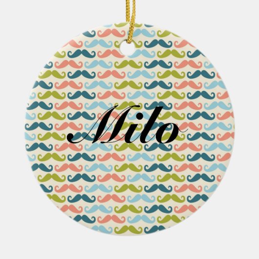 Multi-color Mustache Persoonlijke versiering Keramisch Ornament (Voorkant)