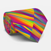 Multi-Color Neon Stripe Blokken Necktie Stropdas (Opgerold)