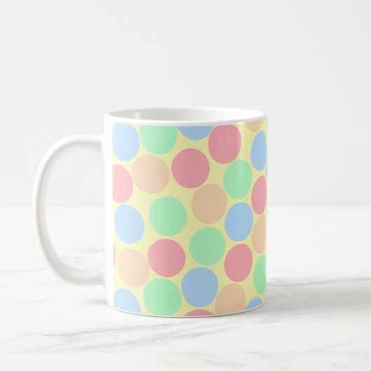Multi-Color Pastel Dots Pattern Koffiemok (Links)