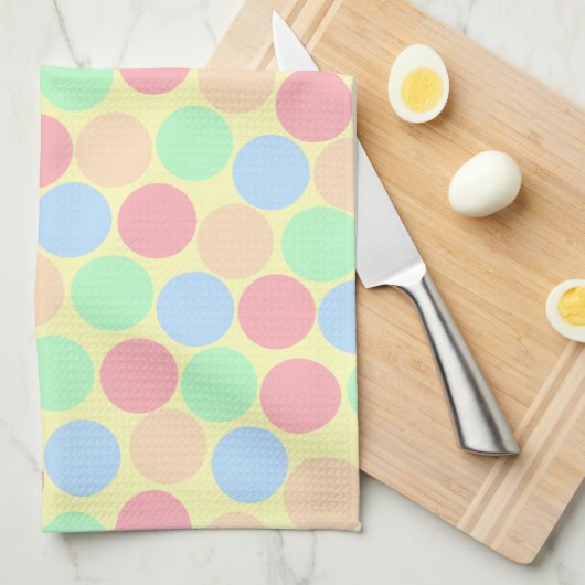 Multi-Color Pastel Dots Pattern Theedoek (Quarter Fold)