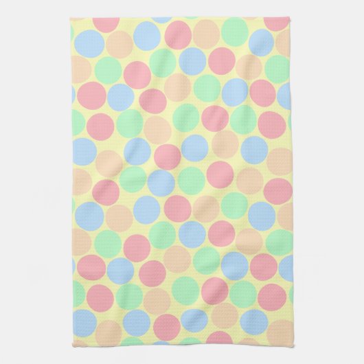 Multi-Color Pastel Dots Pattern Theedoek (Verticaal)