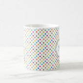 Multi-Color Polka Dot Personalized Mug Koffiemok (Center)