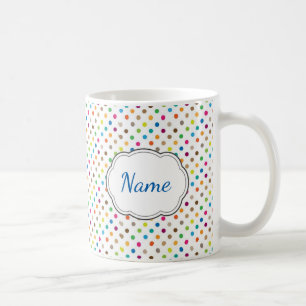 Multi-Color Polka Dot Personalized Mug Koffiemok