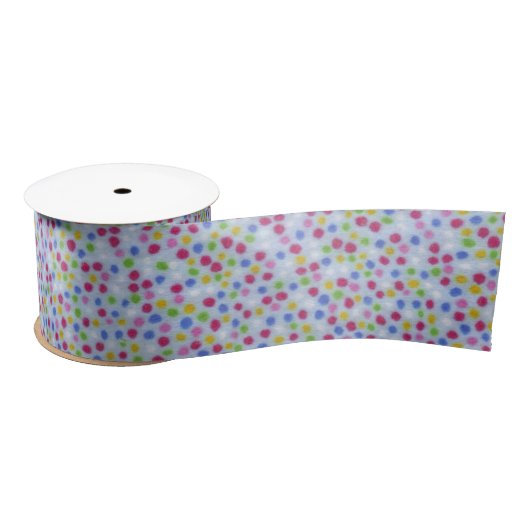 MULTI COLOR POLKA DOT RIBBON SATIJNEN LINT (Spoel)