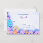 Multi-Color Rainbow Boho Flowers RSVP (Voorkant)