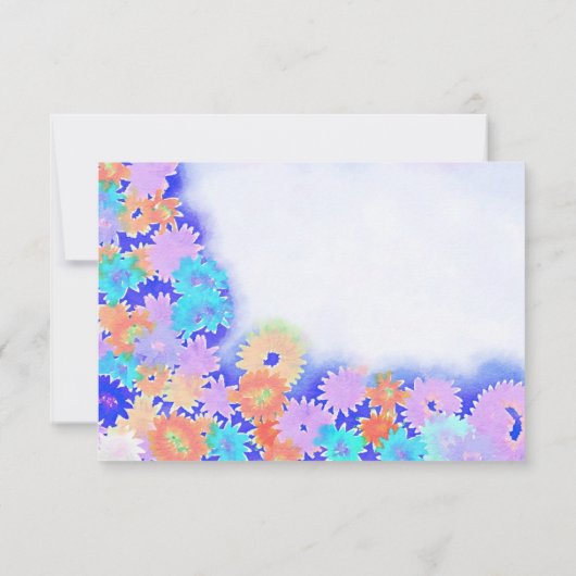 Multi-Color Rainbow Boho Flowers RSVP (Achterkant)