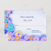 Multi-Color Rainbow Boho Flowers RSVP (Voorkant / Achterkant)