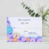 Multi-Color Rainbow Boho Flowers RSVP Kaartje (Staand voorkant)