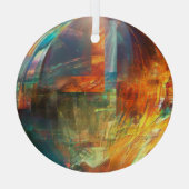 Multi Color Round Glas Ornament (Achterkant)