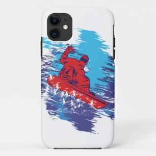 Multi-Color Snowbarder Cathching High Snow Drifts iPhone 11 Hoesje