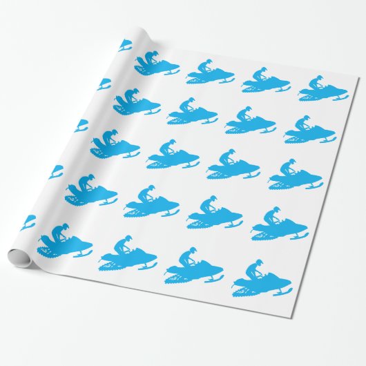 Multi-Color Snowmobier Cadeaupapier (Uitgerold)