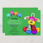 Multi-Color Speelgoed Dog Baby shower Uitnodiging (Voorkant / Achterkant)
