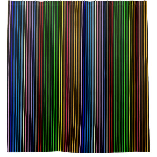 Multi-Color Stripes Douchegordijn (Voorkant)